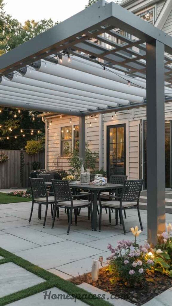 BBQ Patio Ideas That Transform Your Outdoor Space 17 Pergola with Adjustable Shade Sail