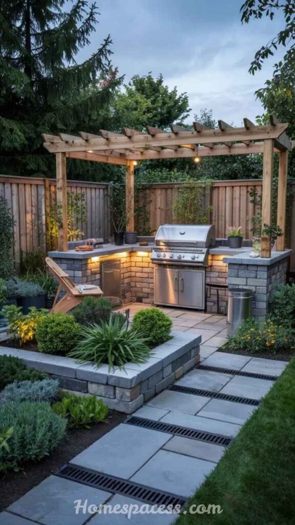 BBQ Patio Ideas That Transform Your Outdoor Space 22 gas-fire-pit-as-centerpiece