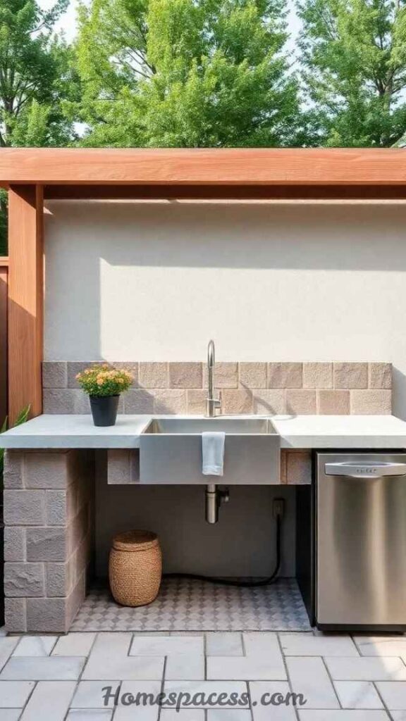 BBQ Patio Ideas That Transform Your Outdoor Space 24 Outdoor Sink with Hot & Cold Water
