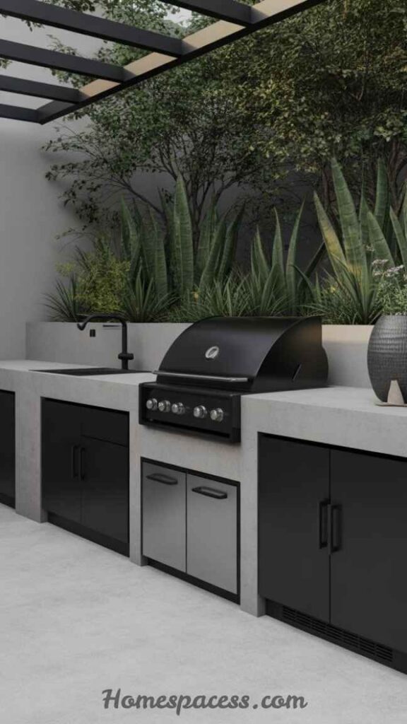 BBQ Patio Ideas That Transform Your Outdoor Space 26 Concrete Dining Table with Built-In Ice Bucket