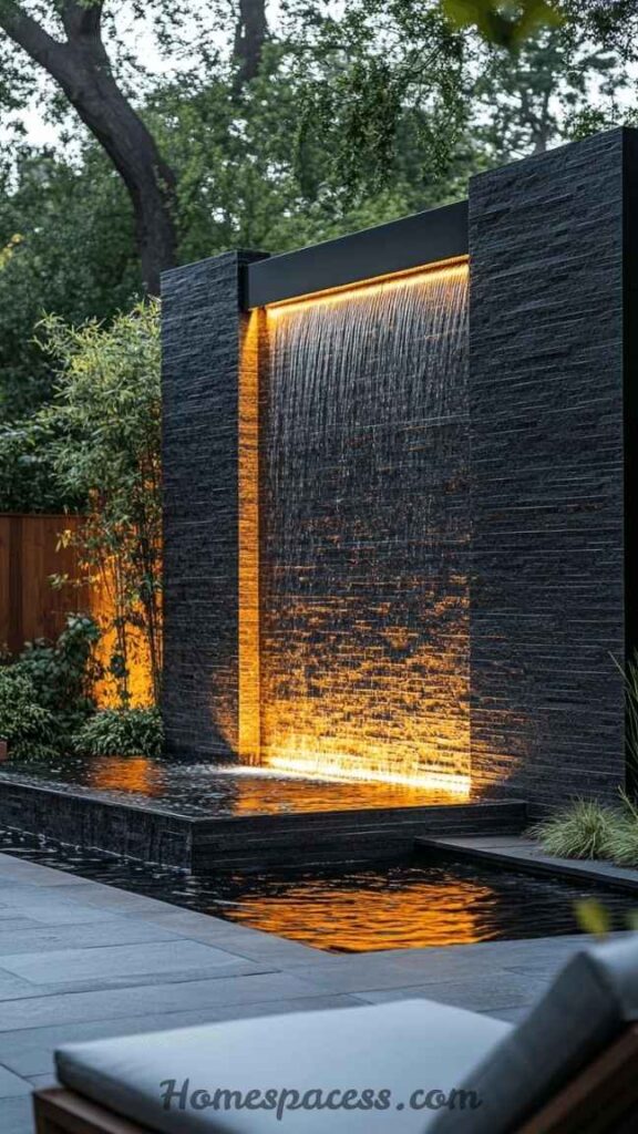 BBQ Patio Ideas That Transform Your Outdoor Space 29 Pondless Waterfall Feature as Background Sound