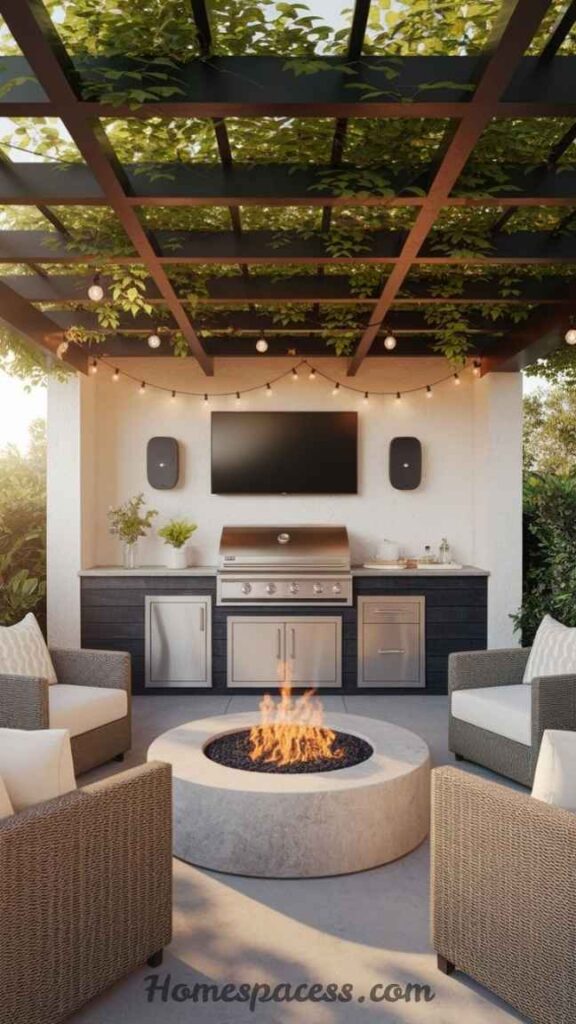 BBQ Patio Ideas That Transform Your Outdoor Space 31 Outdoor Speaker & Smart Home Integration