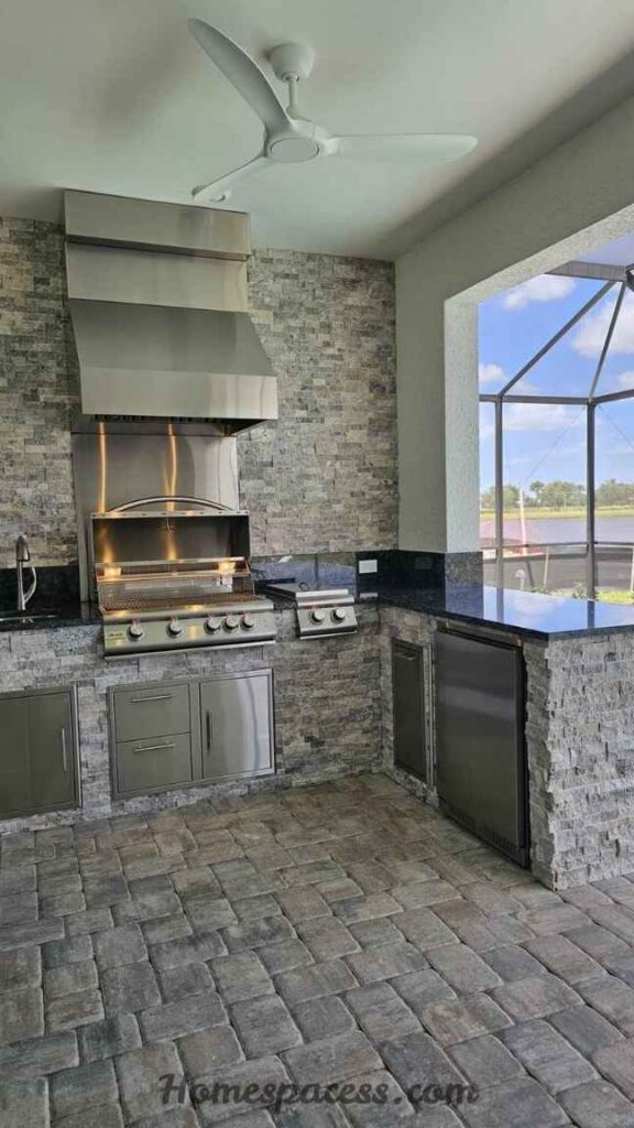 BBQ Patio Ideas That Transform Your Outdoor Space 4 L-Shaped Outdoor Kitchen Layout