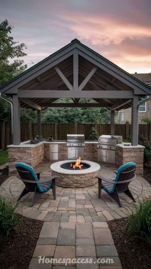 BBQ Patio Ideas That Transform Your Outdoor Space 7 Pavilion-Covered BBQ Station