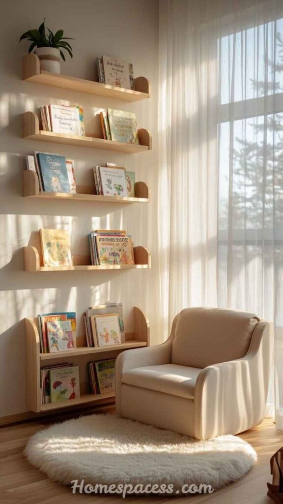 15 Baby Nursery Ideas That Are Beautiful, Safe & Built to Grow With Your Child 5 The Functional Reading Nook Within the Nursery
