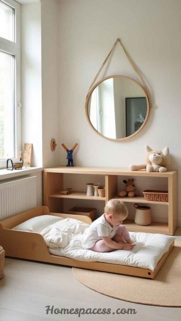 15 Baby Nursery Ideas That Are Beautiful, Safe & Built to Grow With Your Child 6 Montessori-Inspired Floor Bed Setup
