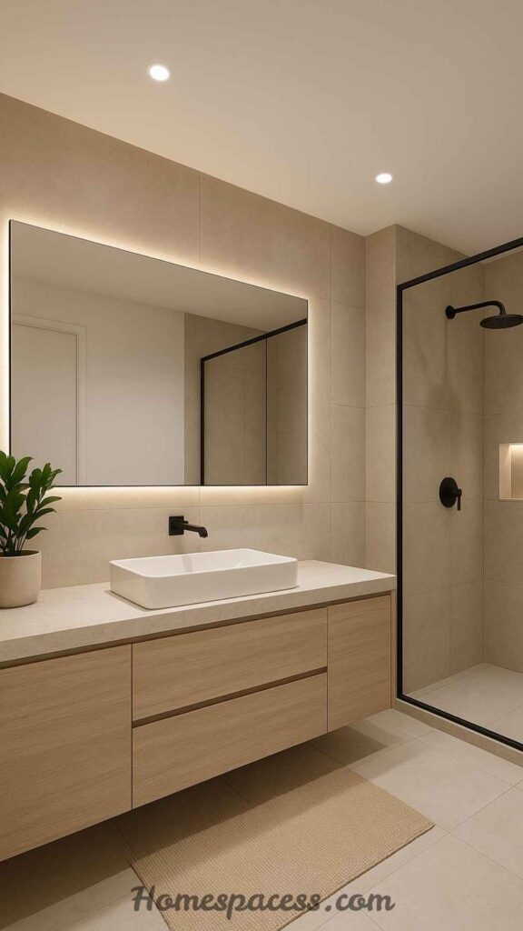 29 Bathroom Decor Ideas That Transform Any Space 4 Install Backlit or LED-Framed Mirrors