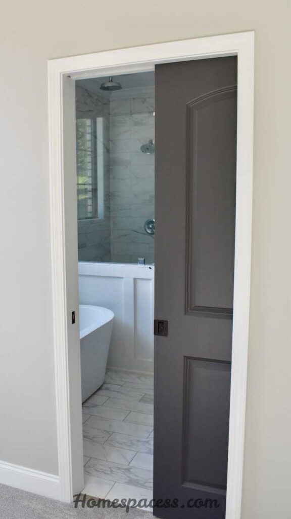 29 Bathroom Decor Ideas That Transform Any Space 30 Replace a Swing Door With a Pocket or Barn Door
