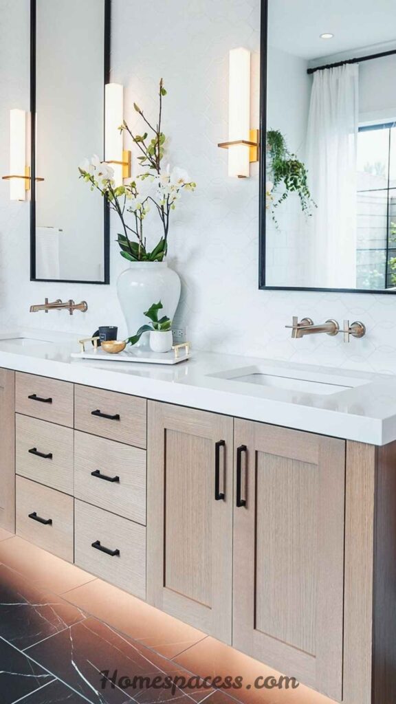 29 Bathroom Decor Ideas That Transform Any Space 6 Try Under-Vanity Toe-Kick Lighting