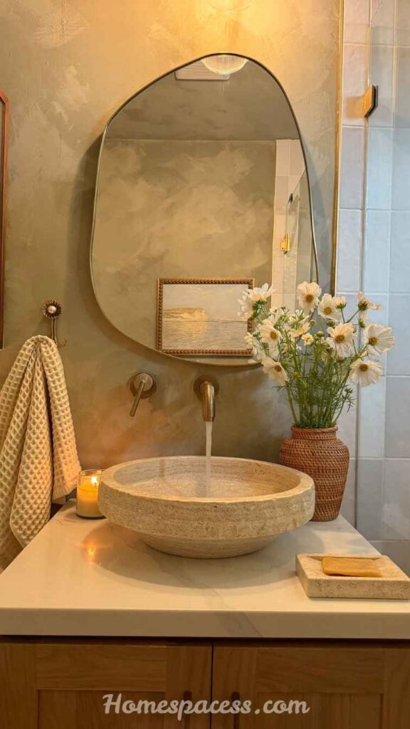 29 Bathroom Decor Ideas That Transform Any Space 8 Use Limewash or Textured Paint Finishes