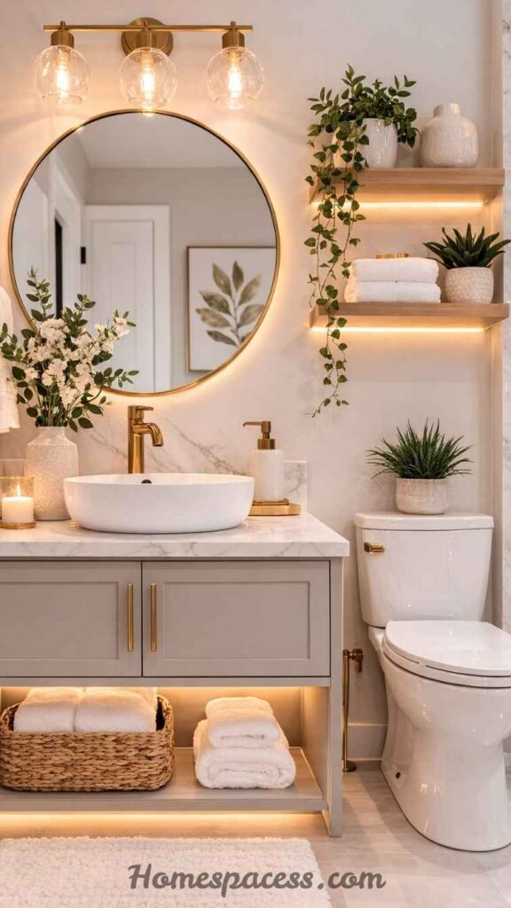 29 Bathroom Decor Ideas That Transform Any Space 12 Use Open Shelving Strategically Not Everywhere