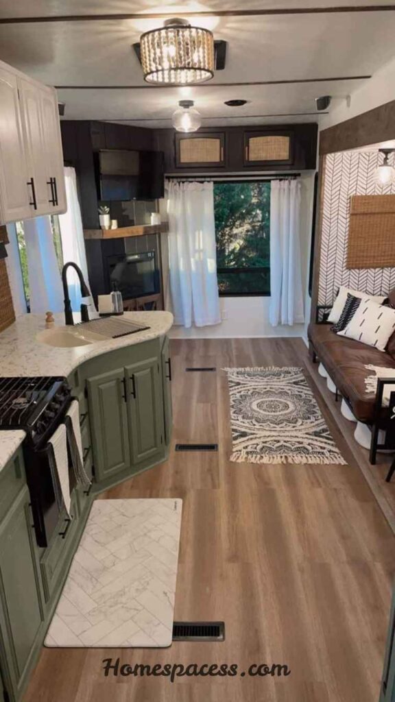 Creative Camper Interior Ideas to Make Your RV Feel Like a Dream Home 5 Choose Light-Colored Wood Paneling for Walls and Ceilings