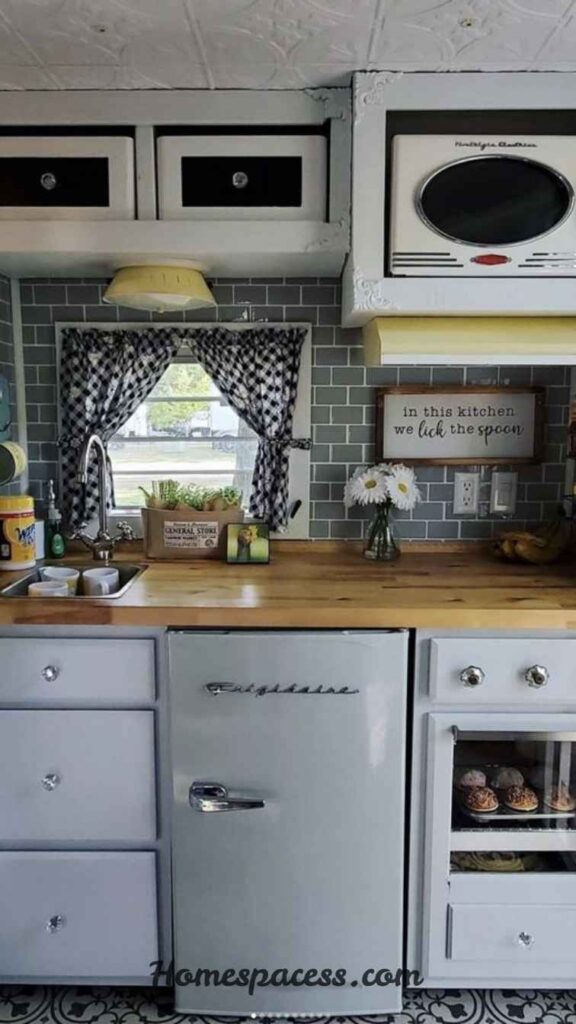Creative Camper Interior Ideas to Make Your RV Feel Like a Dream Home 6 Build a Galley-Style Kitchen Along One Wall