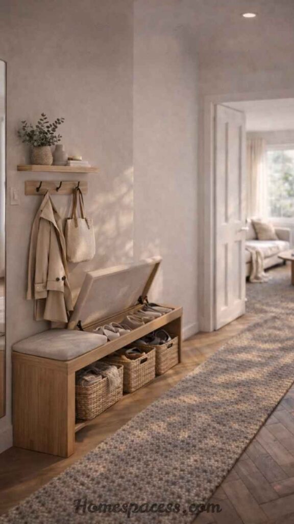 Entryway Decor Ideas: Transform Your First Impression Into a Lasting Statement 6 Add a Bench with Hidden Storage