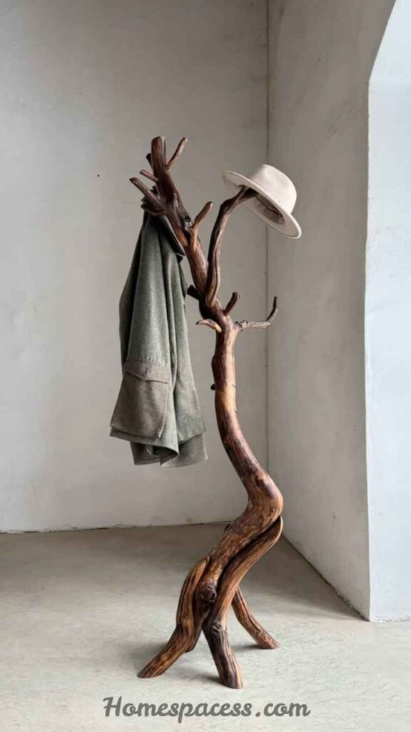 Entryway Decor Ideas: Transform Your First Impression Into a Lasting Statement 12 Choose a Sculptural Coat Rack as an Art Object