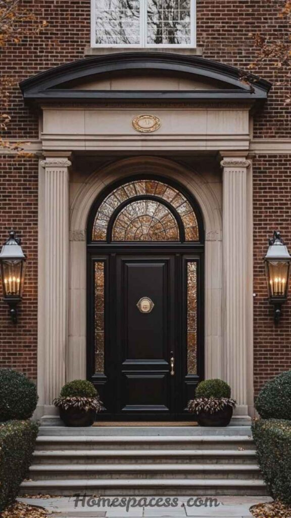 20 Stunning Door Painting Ideas That Actually Transform your Home 3 Classic Glossy Black Front Door
