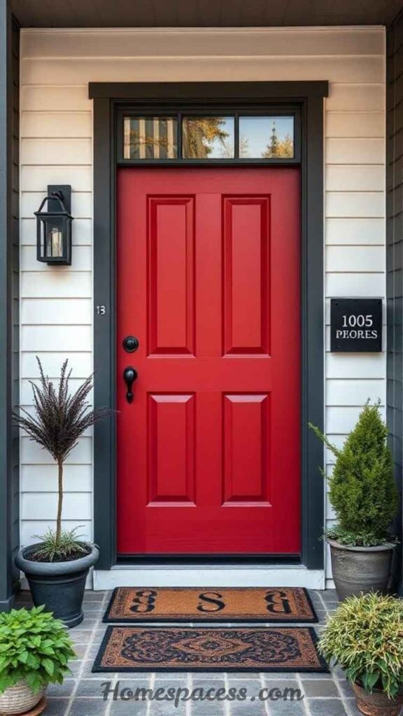 20 Stunning Door Painting Ideas That Actually Transform your Home 11 Bold Red: The Welcoming Classic