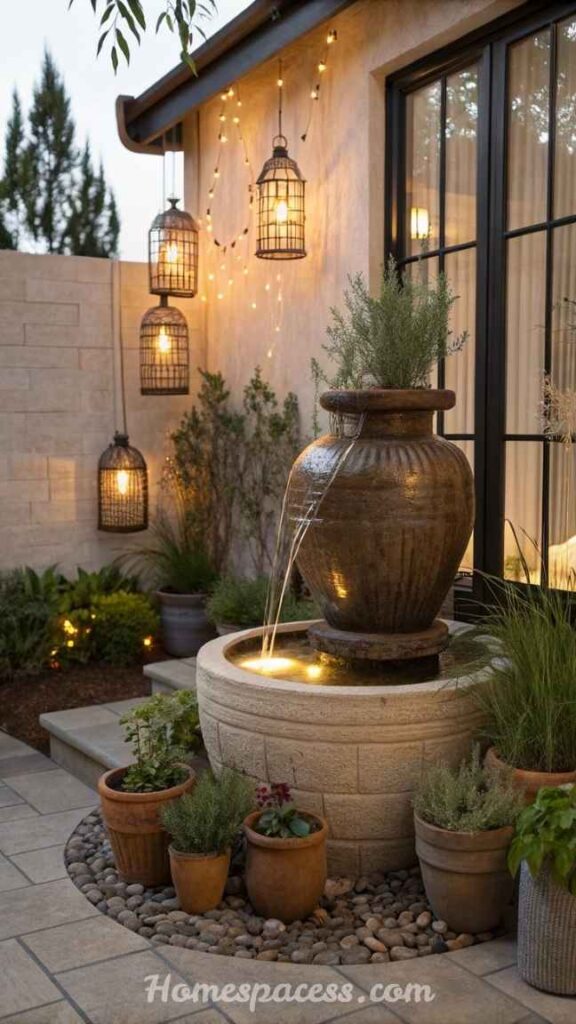 23 Front Porch Ideas That Will Transform Your Home's First Impression 13 Water Feature or Small Fountain