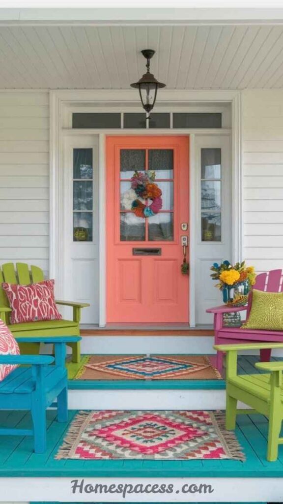 23 Front Porch Ideas That Will Transform Your Home's First Impression 8 Bold Front Door Color Your Porch's Power Move