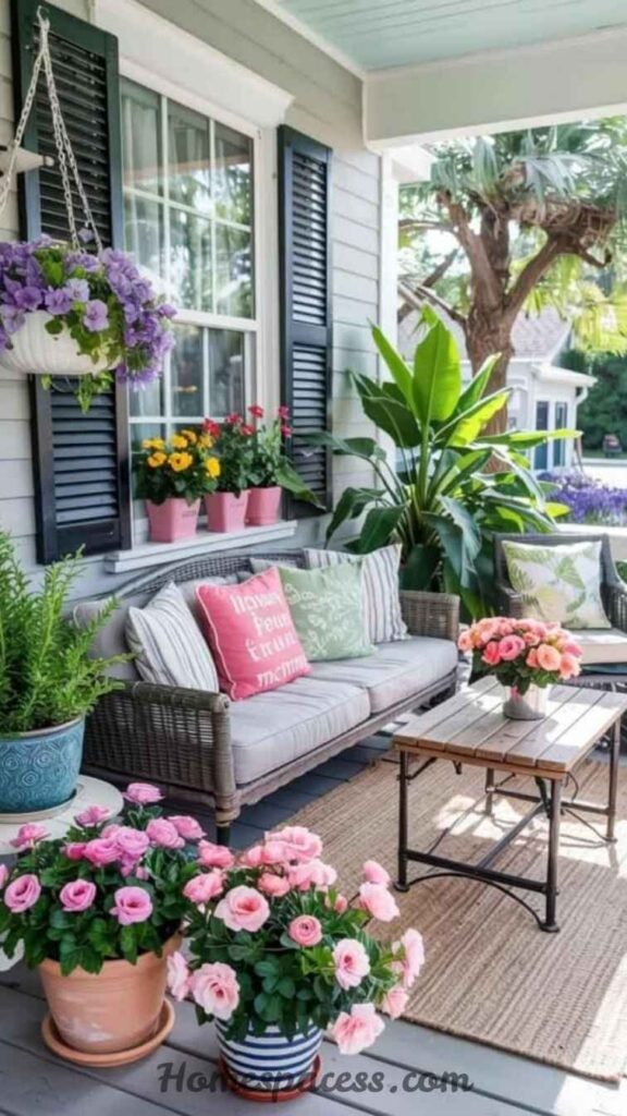 23 Front Porch Ideas That Will Transform Your Home's First Impression 3 Layered Porch Seating Arrangements
