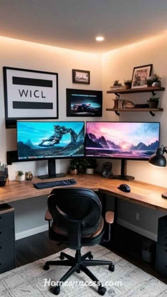 Gaming Desk Ideas: Stylish and Functional Setups for Every Budget 4 L-Shaped Corner Gaming Desk for Multi-Screen Productivity