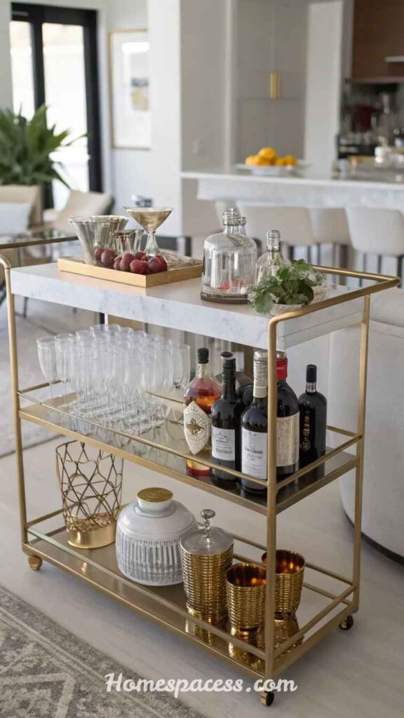 Home Bar Ideas That Make Entertaining at Home More Fun 3 The Classic Bar Cart: