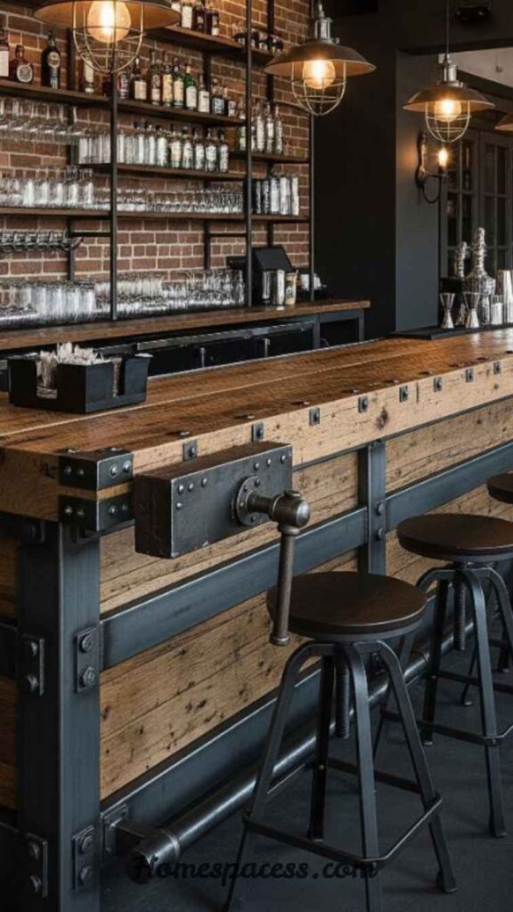 Home Bar Ideas That Make Entertaining at Home More Fun 10 Industrial Pipe Bar: