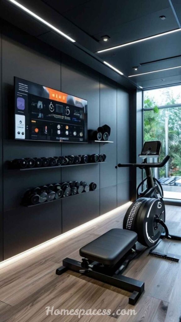 22 Home Gym Ideas That Actually Work For Every Space & Budget 9 Smart Technology-Integrated Home Gym