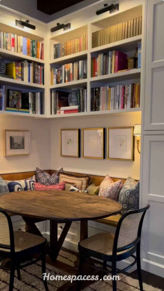 Kitchen Nook Ideas: Transform Dead Corners Into Cozy, Functional Spaces 7 Eclectic Reading-and-Dining Nook With Layered Personality