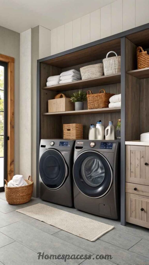 18 Brilliant Laundry Room Ideas That Actually Transform the Space 16 Integrate Smart Washer-Dryer Technology