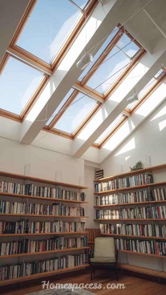 27 Library Room Ideas to Transform Any Space Into a Dream Home Library 18 Library Room with Skylight or Dormer Natural Light