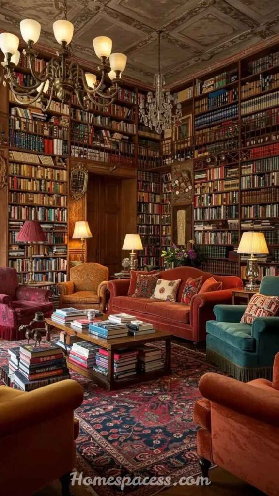 27 Library Room Ideas to Transform Any Space Into a Dream Home Library 20 Maximalist Color Library Room