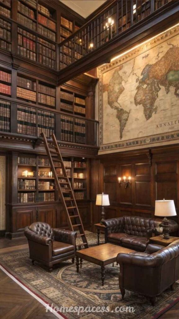 27 Library Room Ideas to Transform Any Space Into a Dream Home Library 5 Dark Academia Aesthetic Library