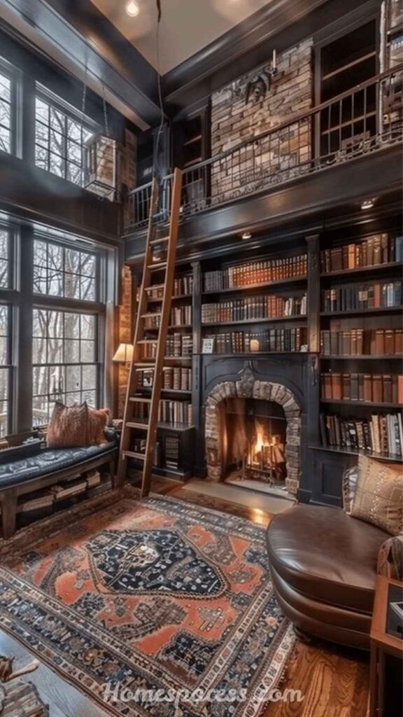 27 Library Room Ideas to Transform Any Space Into a Dream Home Library 9 Library Room with a Fireplace