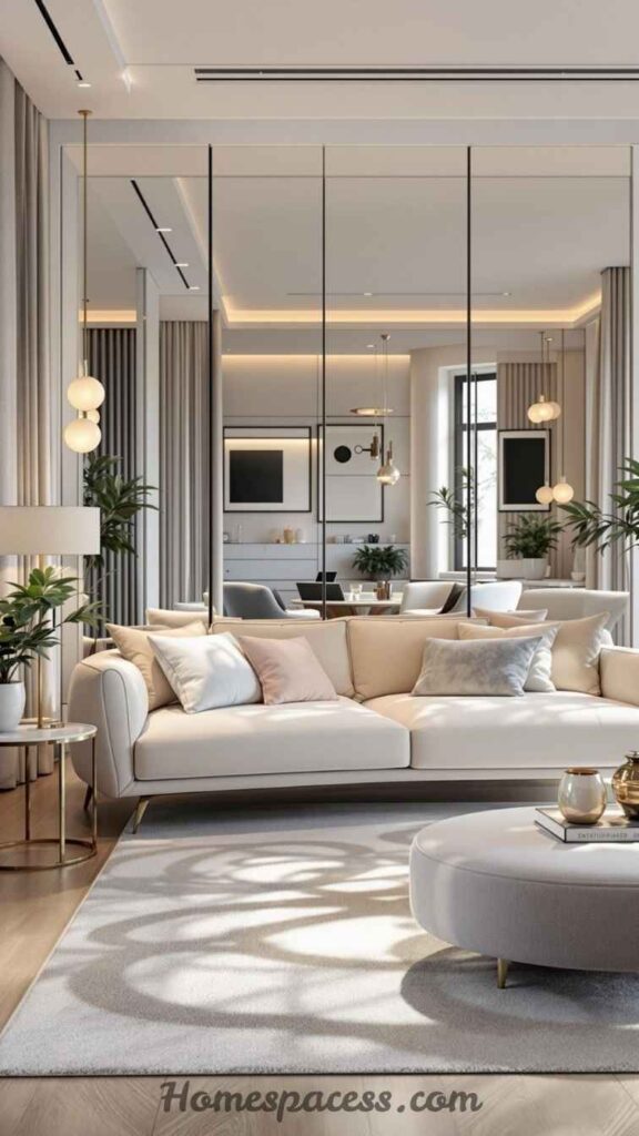 22 Living Room Decor Ideas That Transform Any Space 11 Use Mirrors to Amplify Light and Space