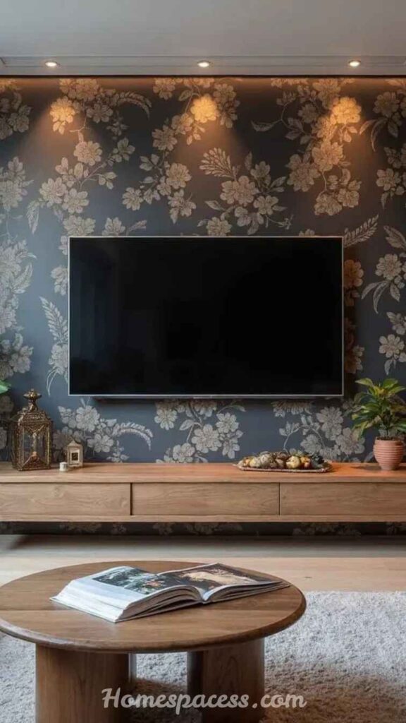 22 Living Room Decor Ideas That Transform Any Space 18 Use Wallpaper as an Accent, Not a Cover-Up