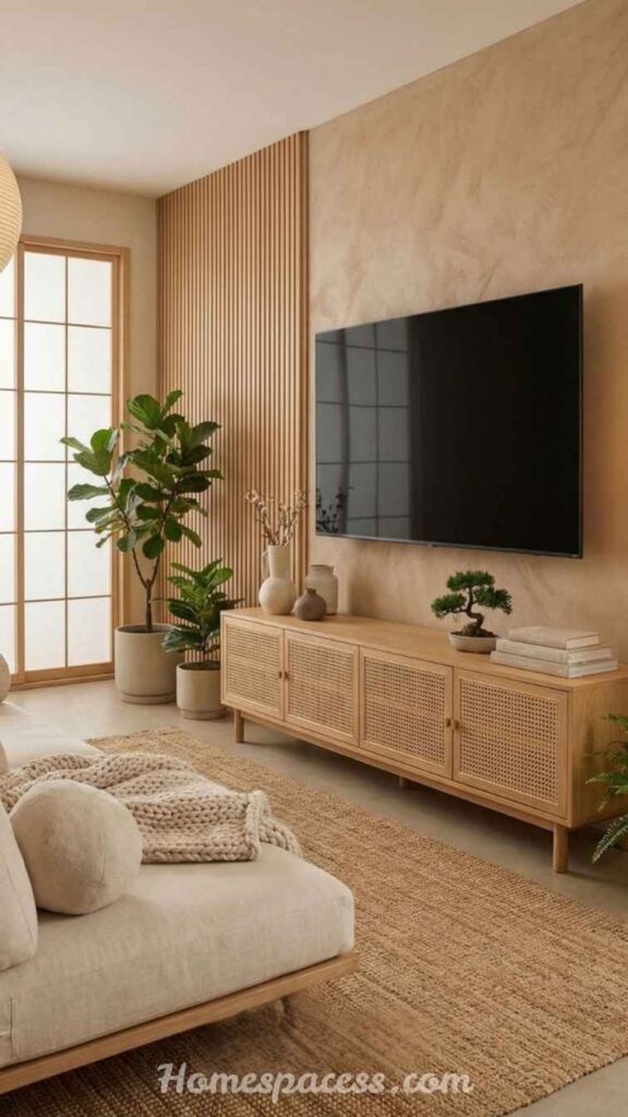 26 Media Wall Ideas That Transform Any Living Space in 2026 15 Japandi-Style Media Wall