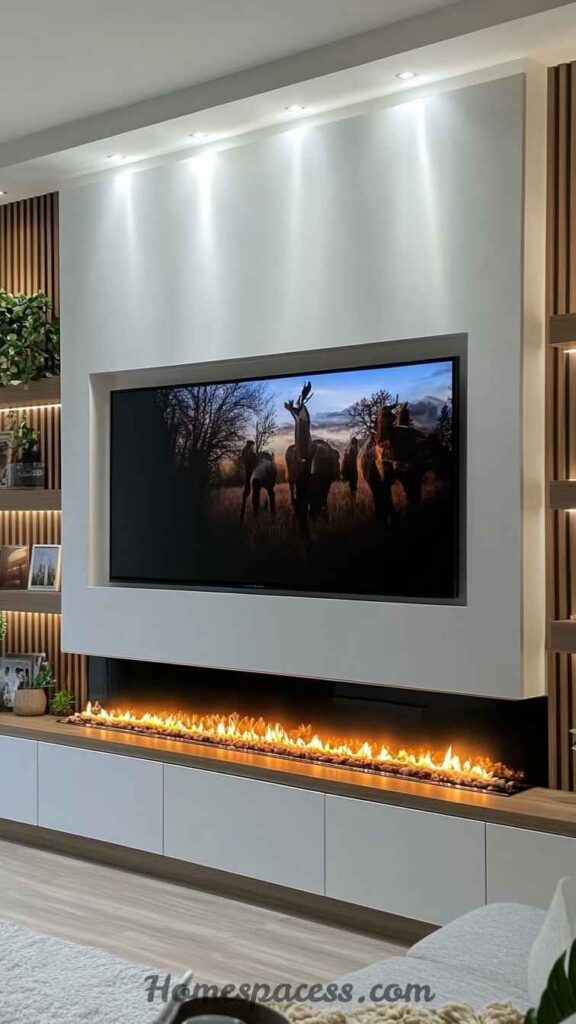 26 Media Wall Ideas That Transform Any Living Space in 2026 19 Concrete Effect Media Wall