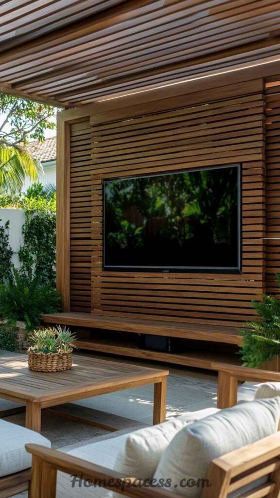26 Media Wall Ideas That Transform Any Living Space in 2026 22 Outdoor Media Wall