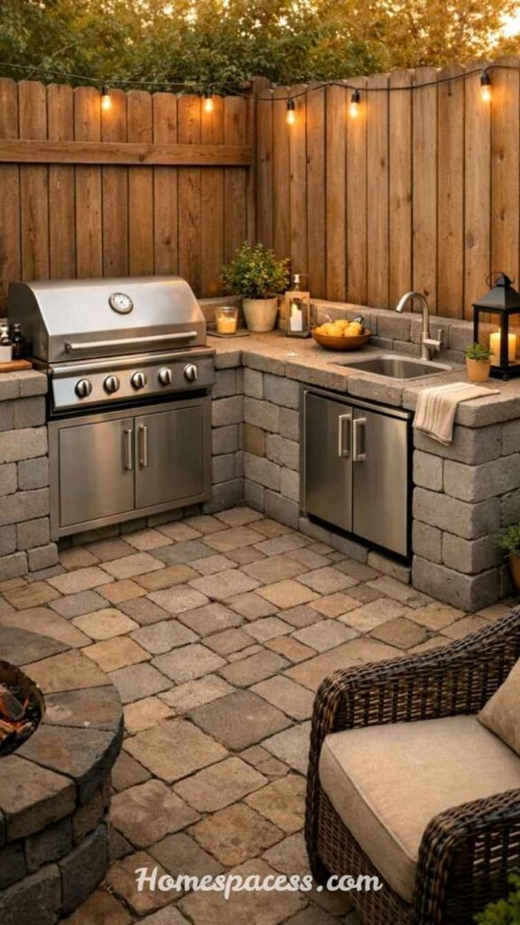 Patio Decor Ideas to Upgrade Your Backyard Without Overspending 12 Create an Outdoor Kitchen or Grill Corner
