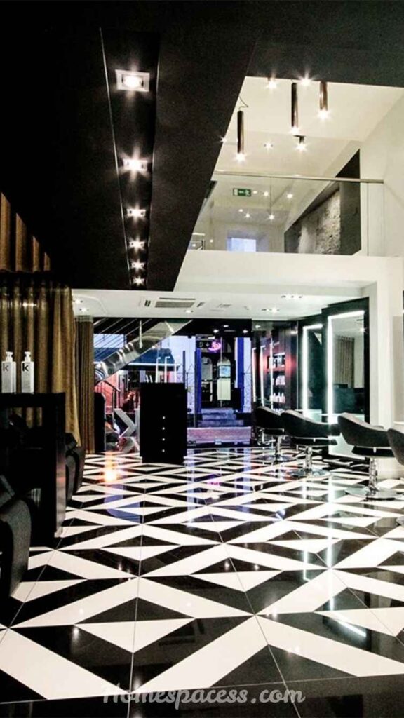 27 Salon Interior Design Ideas That Turn Clients Into Loyal Fans 18 Use Flooring to Define Space and Anchor Your Aesthetic