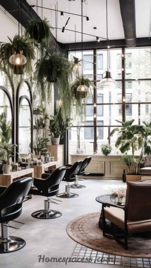 27 Salon Interior Design Ideas That Turn Clients Into Loyal Fans 9 Incorporate Biophilic Design with Live Plants and Natural Materials