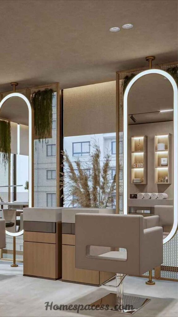 27 Salon Interior Design Ideas That Turn Clients Into Loyal Fans 8 Use Mirrors Strategically to Expand and Elevate Space