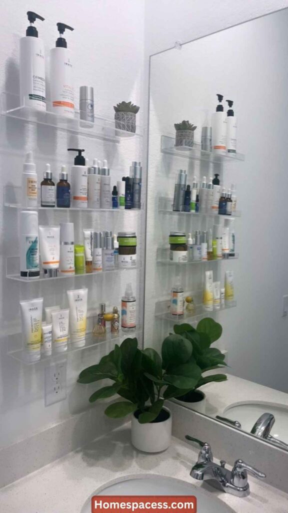 Small Bathroom Ideas:25 Clever Ways to Make Every Inch Count 25 Add a Floating Glass Shelf for Transparent Storage