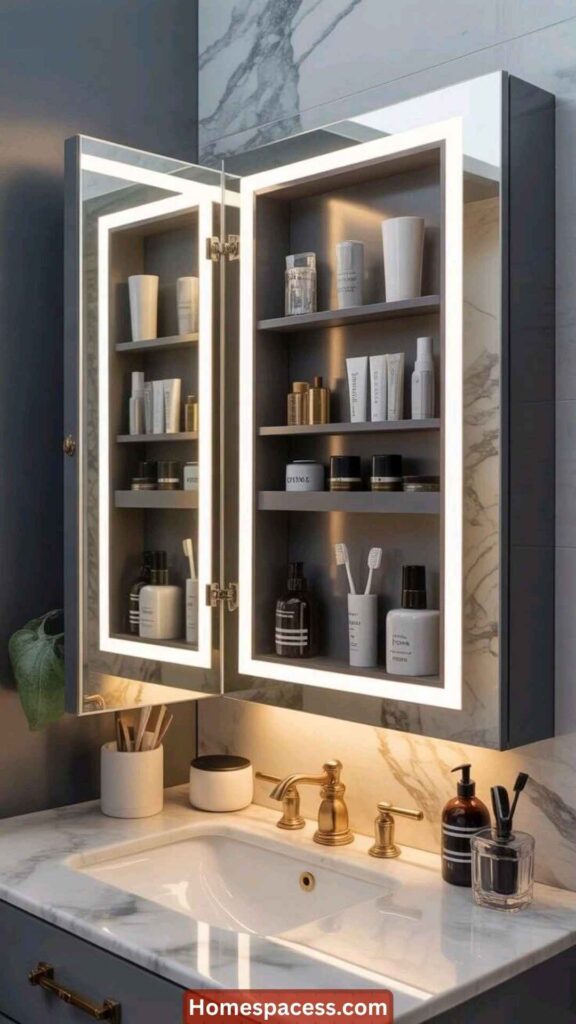 Small Bathroom Ideas:25 Clever Ways to Make Every Inch Count 26 Install a Smart Mirror with Built-In Lighting and Storage