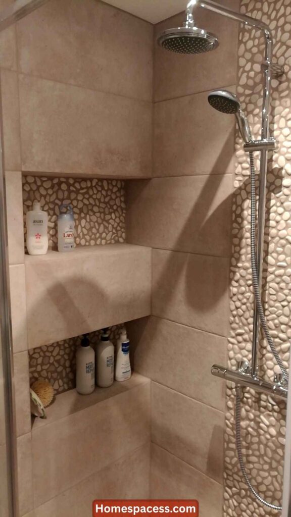 Small Bathroom Ideas:25 Clever Ways to Make Every Inch Count 8 Build Recessed Shelves Into the Shower Wall