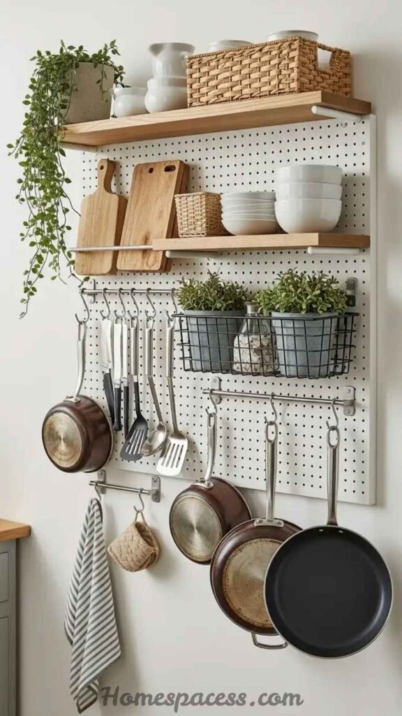 Small Kitchen Ideas: 18 Expert Transformations That Actually Work 14 Pegboard Panels: The Most Flexible Small Kitchen Wall