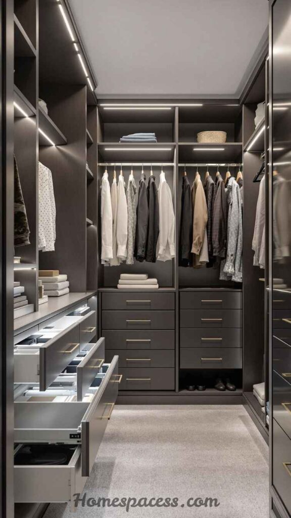 20 Walk In Closet Ideas To Transform Your Space 21 Smart Closet Technology Integration