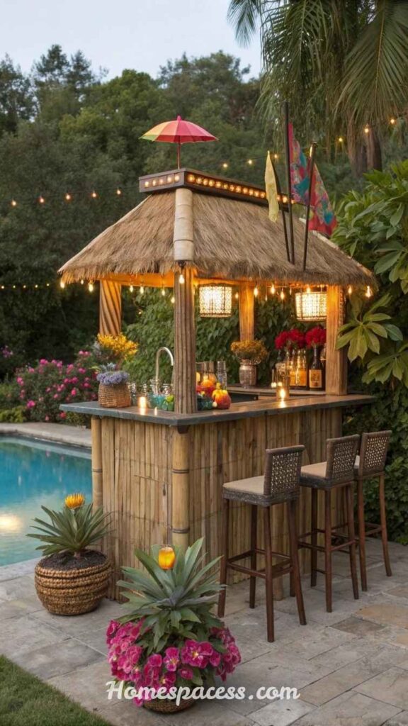 Smart Backyard Bar Ideas to Create a Perfect Outdoor Hangout Spot 4 Tiki-Style Tropical Outdoor Bar