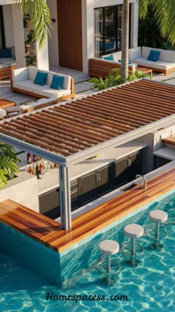 Smart Backyard Bar Ideas to Create a Perfect Outdoor Hangout Spot 6 Swim-Up Pool Bar